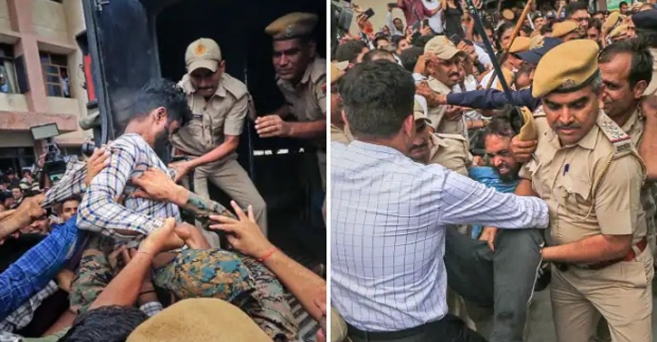 উদয়পুরের ‘খুনিদের’ মারধর আদালত চত্বরে, এলোপাথাড়ি কিল-চড়-ঘুষি, উঠল পাক বিরোধী স্লোগানও