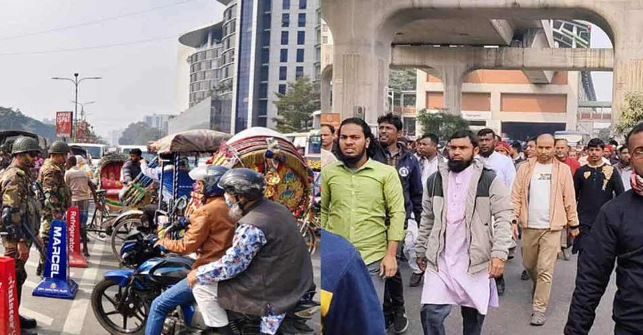 আগারগাঁওয়ে থামল যানবাহন, হেঁটেই মানিক মিয়া অ্যাভিনিউয়ে খালেদা জিয়ার জানাজায় মানুষের ঢল