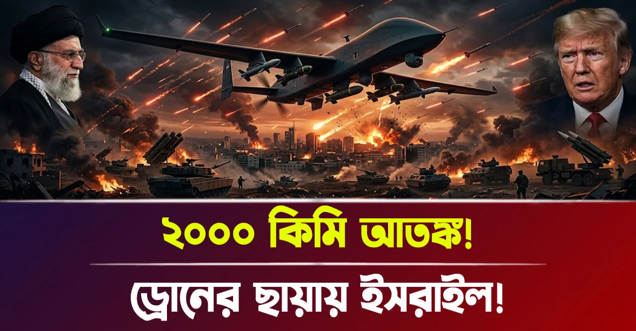 ড্রোনের ছায়ায় ইসরাইল! ২০০০ কিমি আতঙ্ক! ড্রোনের ছায়ায় ইসরাইল! ২০০০ কিমি আতঙ্ক!