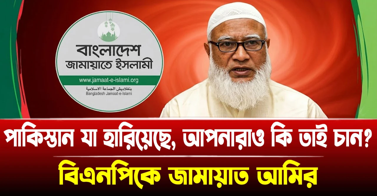 পাকিস্তান যা হারিয়েছে, আপনারাও কি তাই চান? বিএনপিকে জামায়াত আমির
