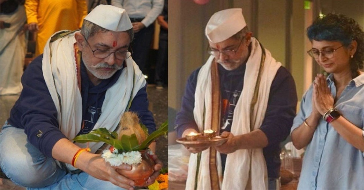 প্রাক্তন স্ত্রীর সঙ্গে পুজোয় মন দিলেন আমির খান