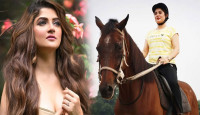 ঘোড়ার সঙ্গে বন্ধুত্ব করলেন শ্রাবন্তী